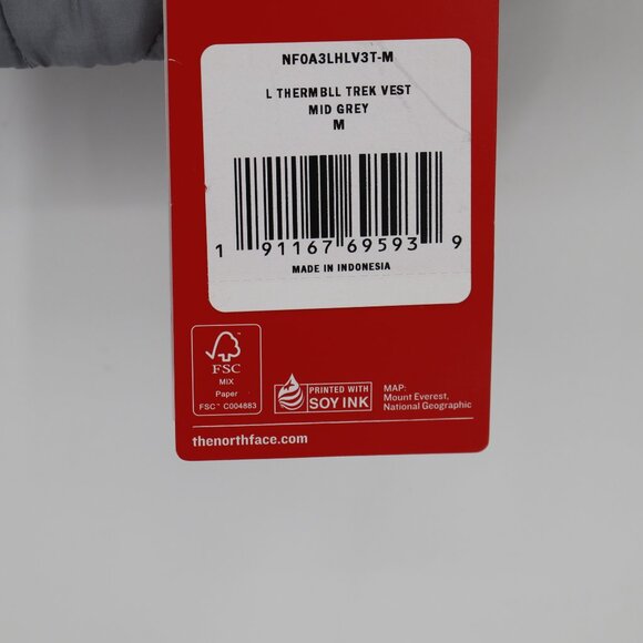 NWT The North Face Vest Women's Medium ECO ThermoBall Trekker Quilted Mid Gray - Picture 3 of 12